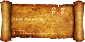 Hahn Kandida névjegykártya